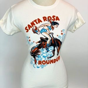 Atomi Swag vintage inspired tee Pin Up Cowgirl XL
